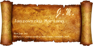 Jaszovszky Mariann névjegykártya